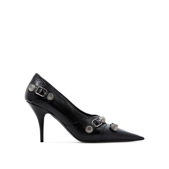 BALENCIAGA Shoes - BALENCIAGA Studded Buckled Pointed Toe Stiletto Pumps Women BLACK
